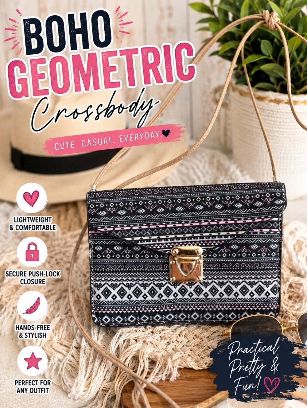 Boho Geometric Crossbody Purse